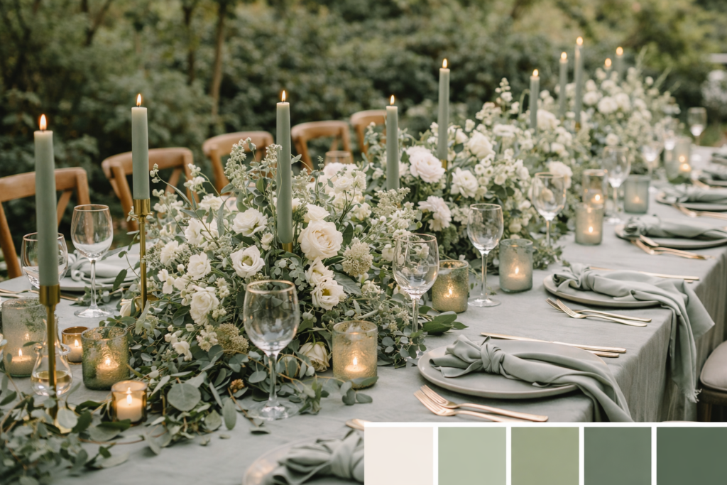 muted sage green zur hochzeit