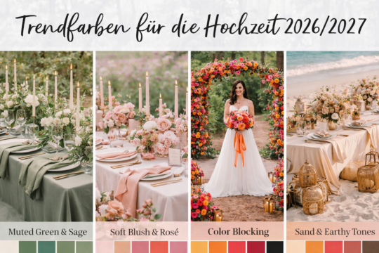 Trendfarben Hochzeit 2026/2027: Die schönsten Farbkonzepte & DIY Ideen
